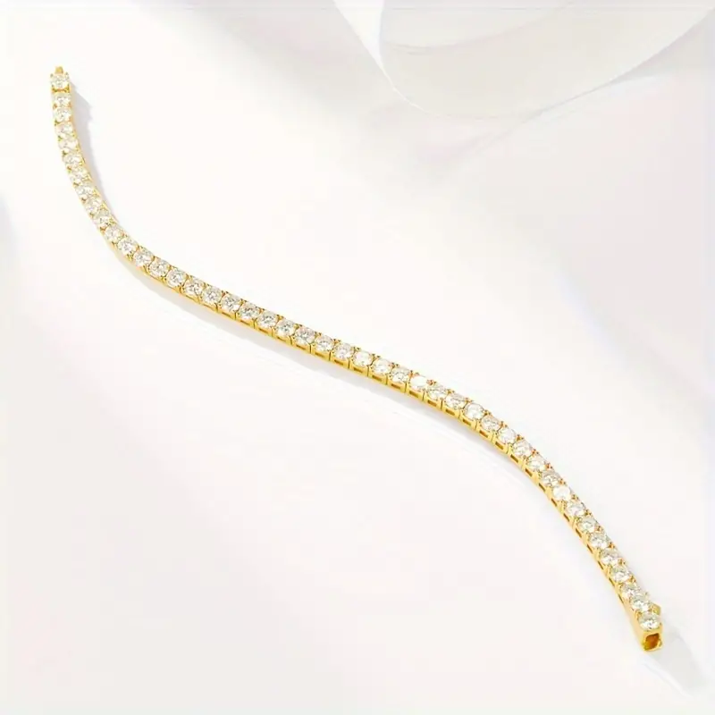 Moissanite Tennis Bracelet – 18k Gold Plated