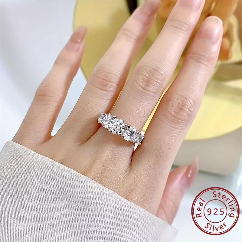 1pc Moissanite Promise Ring