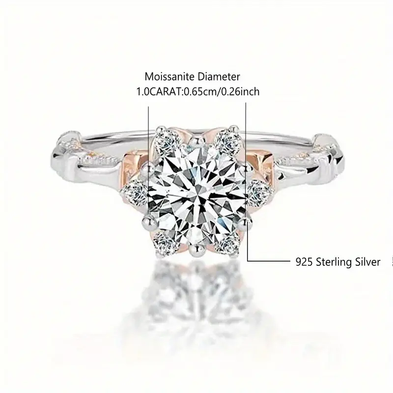 1 Carat Moissanite Diamond Engagement Ring