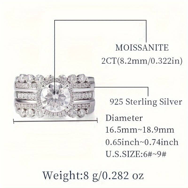 2ct Moissanite Promise Ring 925 Sterling Silver