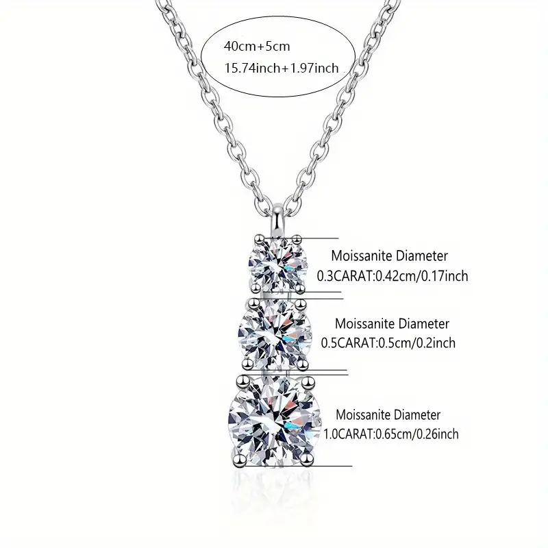 S925 Sterling Silver Moissanite Necklace