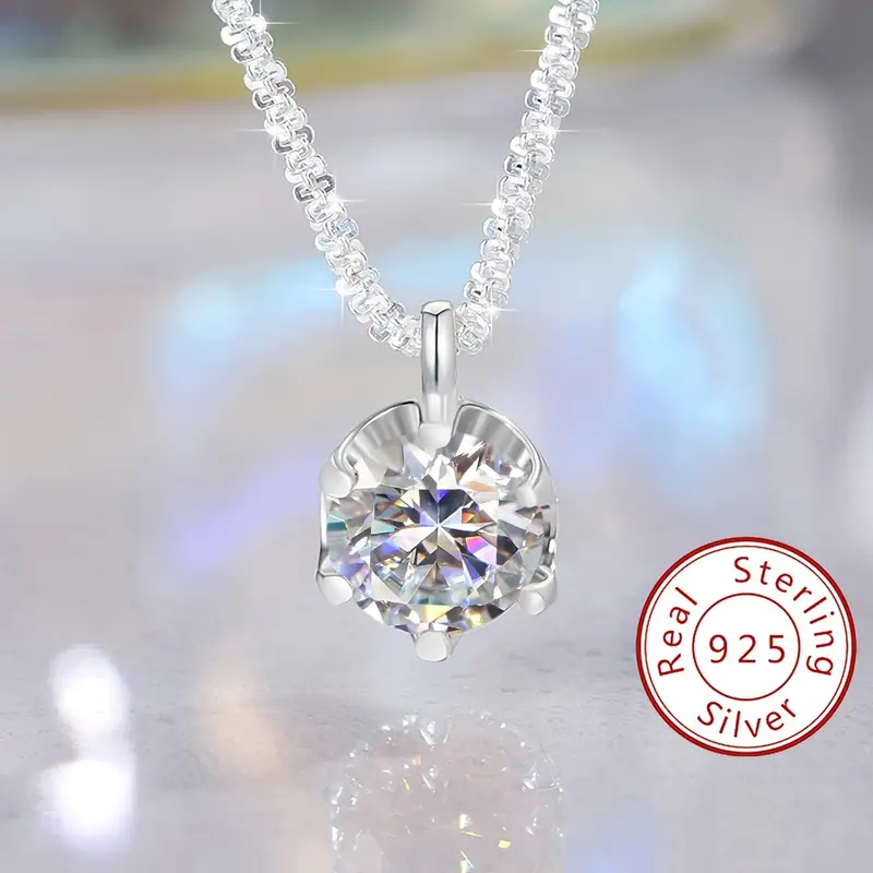 1CT Moissanite Necklace For Women