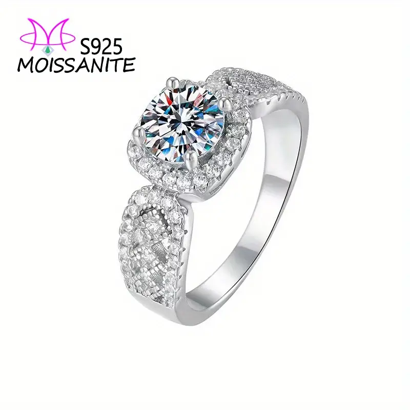 1ct Moissanite Diamond Engagement Ring