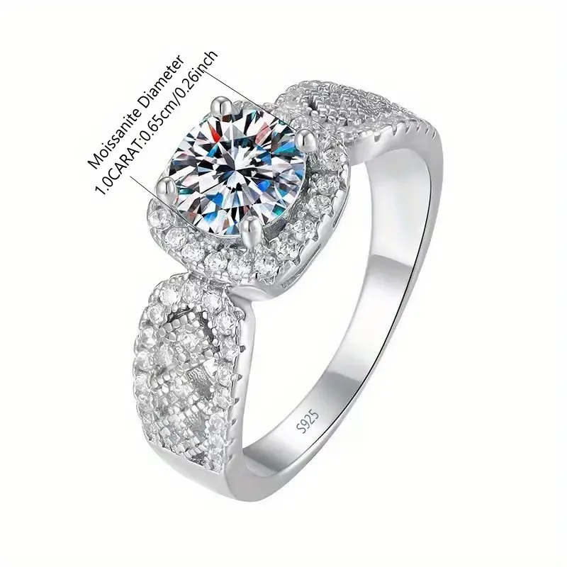 1ct Moissanite Diamond Engagement Ring