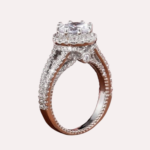 Elegant Luxury 2 Carat 925 Sterling Silver Moissanite Diamond Ring