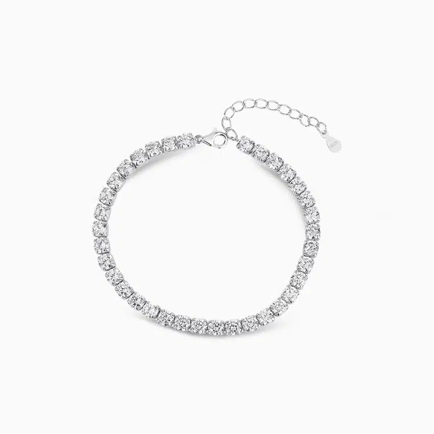 0.5 Carat Sterling Silver Moissanite Adjustable Tennis Link Bracelet