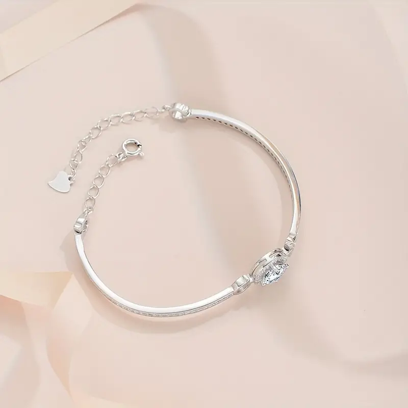 925 Pure Silver 1 Carat Mosan Bracelet