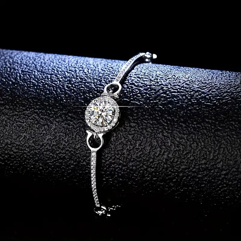 925 Pure Silver 1 Carat Mosan Bracelet