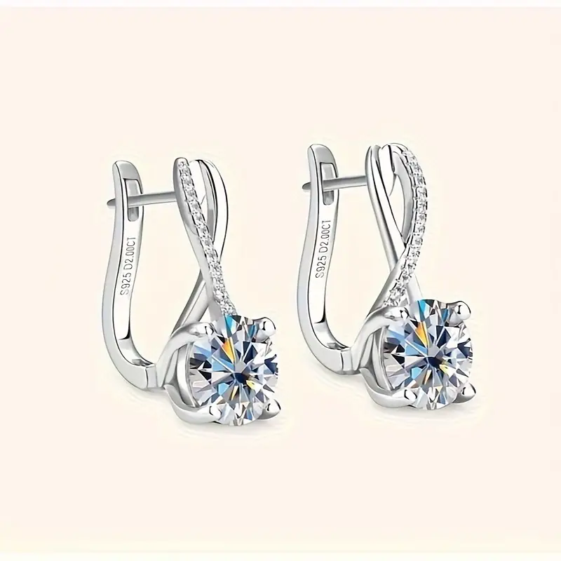 S925 Sterling Silver Moissanite Earrings