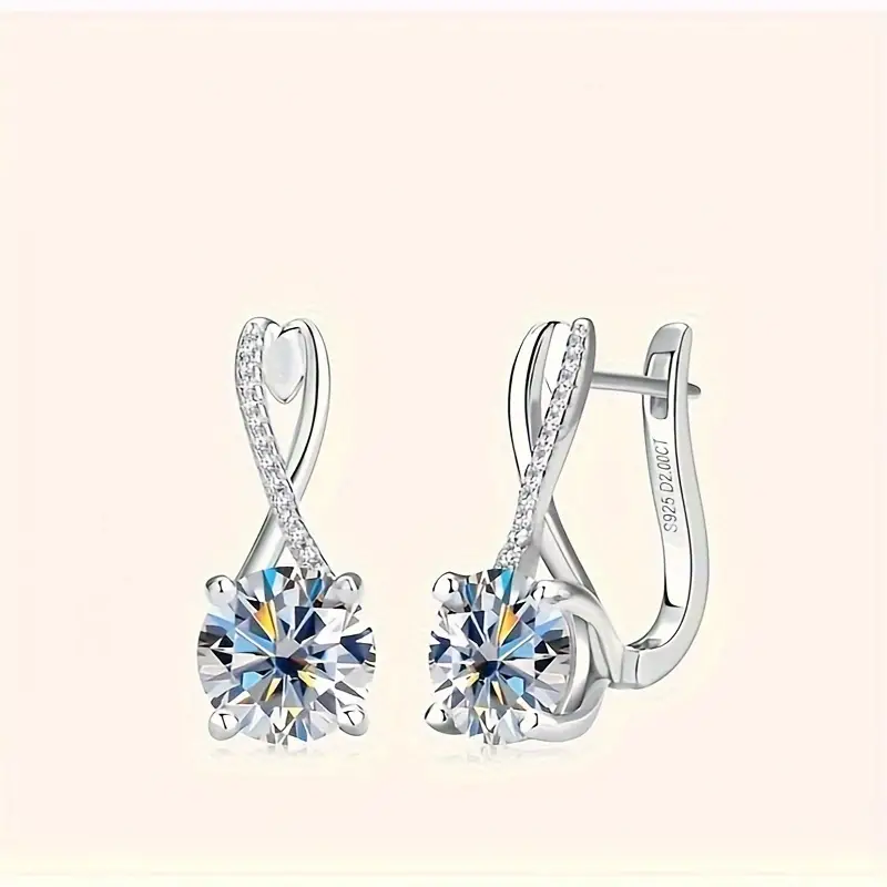 S925 Sterling Silver Moissanite Earrings