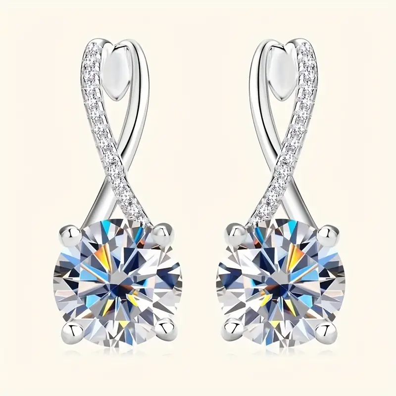 S925 Sterling Silver Moissanite Earrings