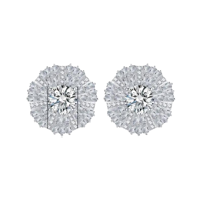 925 sterling silver 1 carat * 2pcs moissanite earrings