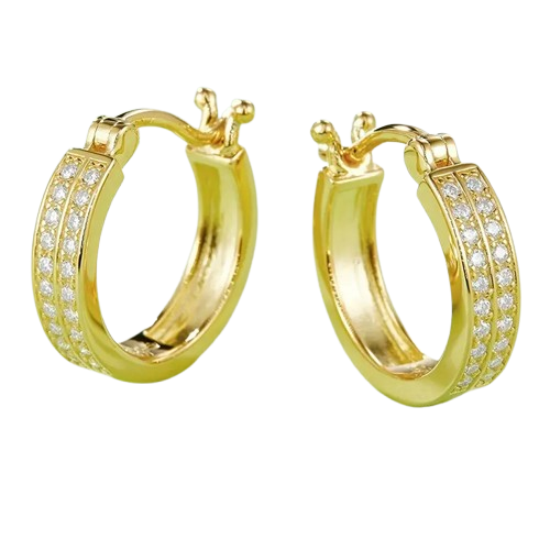 Hoop Earrings With 925 Sterling Silver with Platinum Plating