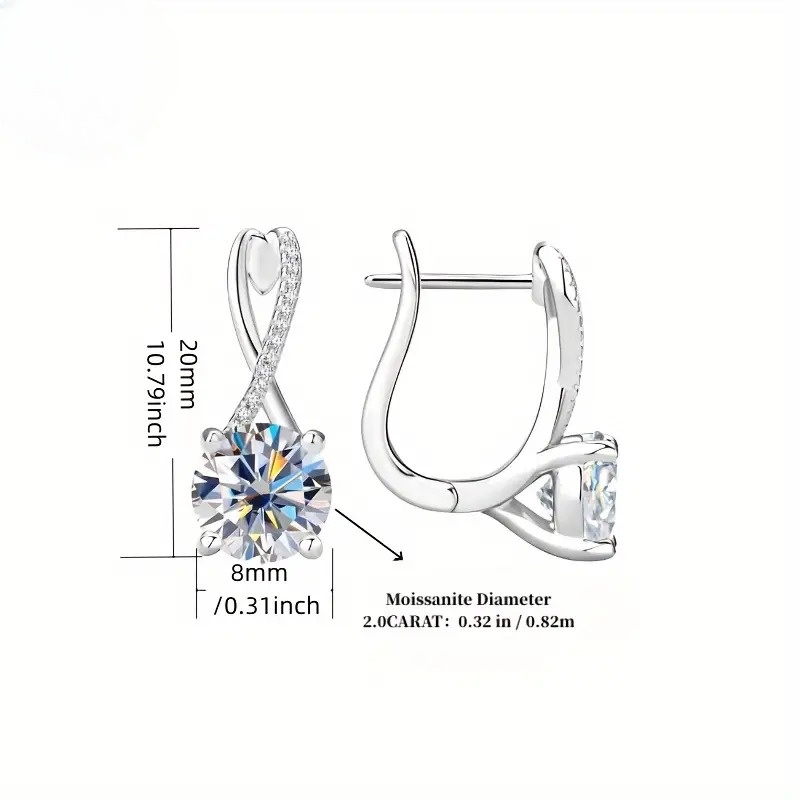 S925 Sterling Silver Moissanite Earrings