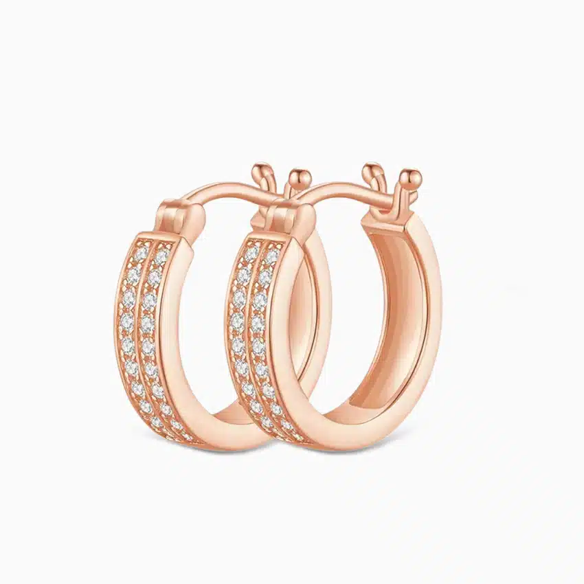 Hoop Earrings With 925 Sterling Silver with Platinum Plating