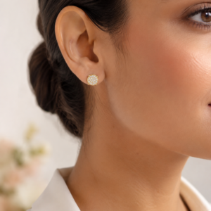 Unisex Rhinestone Stud Earrings – Gold & Silver Tone