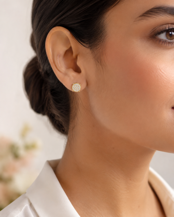 Unisex Rhinestone Stud Earrings – Gold & Silver Tone