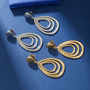 Women’s Layered Teardrop Earrings – Elegant Statement Jewelry