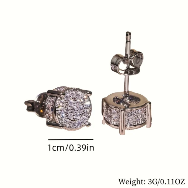 Unisex Rhinestone Stud Earrings – Gold & Silver Tone