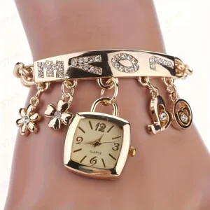 Women’s Charm Bracelet Quartz Watch – Elegant Pendant Watch