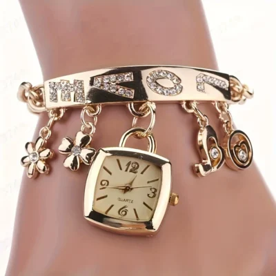 Women’s Charm Bracelet Quartz Watch – Elegant Pendant Watch