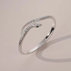 Women’s Snake Open Cuff Bracelet – Trendy Adjustable Bangle