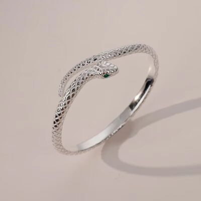 Women’s Snake Open Cuff Bracelet – Trendy Adjustable Bangle