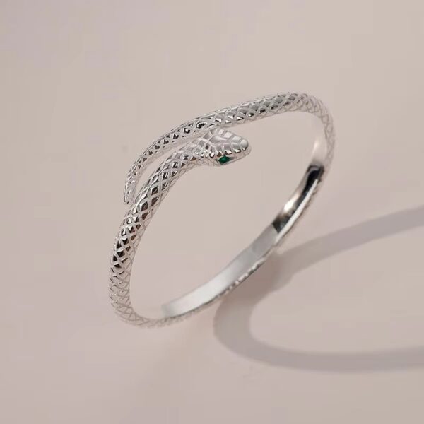 Women’s Snake Open Cuff Bracelet – Trendy Adjustable Bangle
