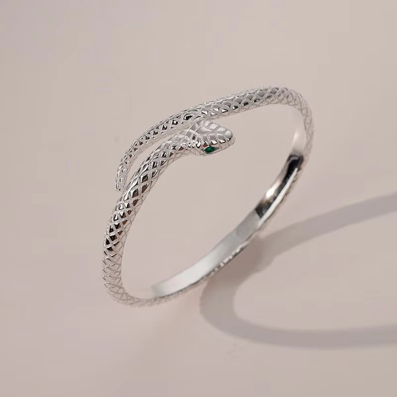Women’s Snake Open Cuff Bracelet – Trendy Adjustable Bangle (2) Women’s Snake Open Cuff Bracelet – Trendy Adjustable Bangle