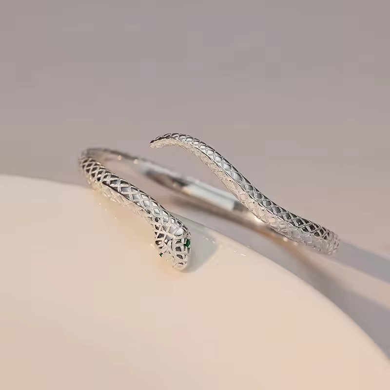 Women’s Snake Open Cuff Bracelet – Trendy Adjustable Bangle (5)