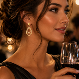 Women’s Layered Teardrop Earrings – Elegant Statement Jewelry