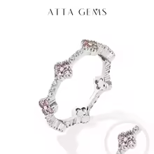 ATTAGEMS Women’s Moissanite Eternity Band – 925 Silver