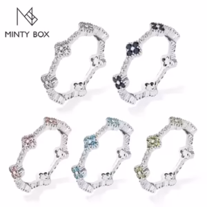 ATTAGEMS Women’s Moissanite Eternity Band – 925 Silver