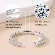 Women’s S925 Moissanite Open Band – 18K Gold Plated