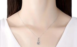 Moissanite Pendant & Chain – Swan – 925 Sterling Silver